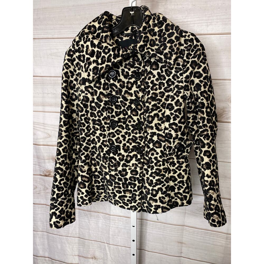 Forever 21 Size M Leopard Print Cache Crop Swing … - image 1